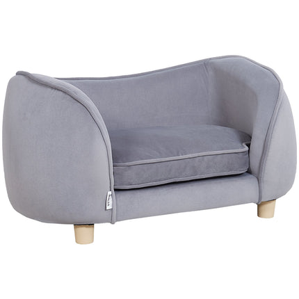 Pet Sofa Bed, Velvet, 27x15x15 in, 66 lb, Dark Grey