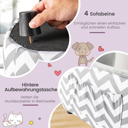 Pet Sofa Bed with Washable Cover, Soft Cushion, 70x41x40 cm