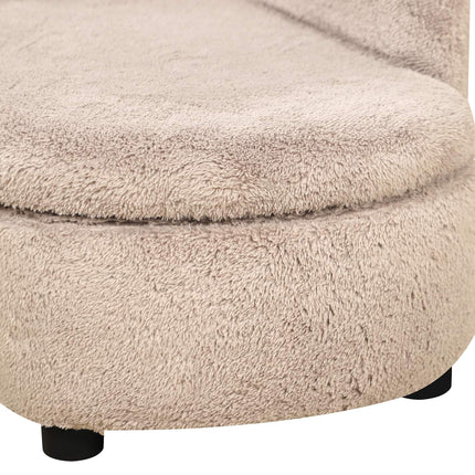 Hundebett-Sofa mit verstecktem Stauraum, robustem Bezug, Beige 80x40x46cm