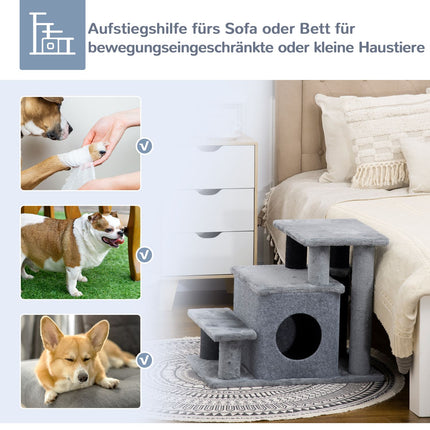 Katzenstufen mit Schlafhöhle & Spielball - 3/4 Stufen