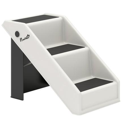 Haustiertreppe, 3 Stufen, faltbar, 36,5 cm, Cremeweiß