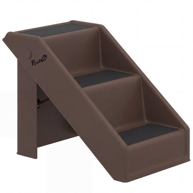 Haustiertreppe, 3 Stufen, faltbar, 36,5 cm hoch, Braun