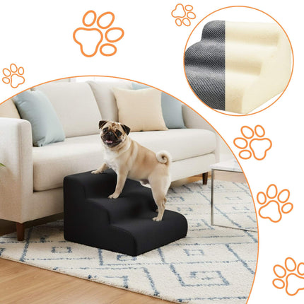 Haustiertreppe, 3 Stufen – rutschfest, ideal für kleine Hunde