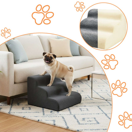 Haustiertreppe, 3 Stufen – rutschfest, ideal für kleine Hunde