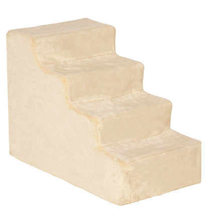 Haustiertreppe, 4-stufige Rampe mit abnehmbarem Bezug, Beige