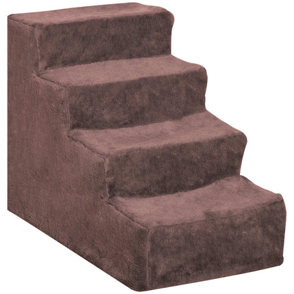 Pet Stairs, 4-Step, Removable Cover, 44 cm, Brown