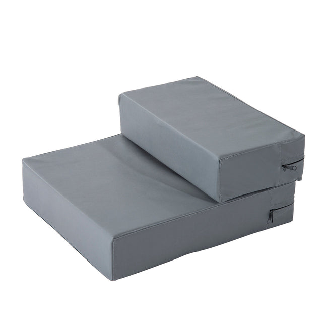 Foldable 2-Step Pet Stairs for Cats and Dogs, Grey, 45x39x20cm