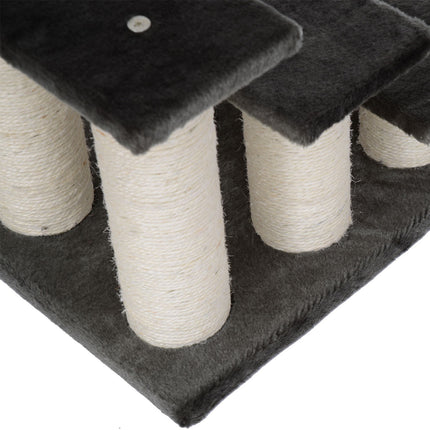 Tiertreppe für Katzen und Hunde, 3 Stufen Plüsch, dunkelgrau 45x35x34 cm