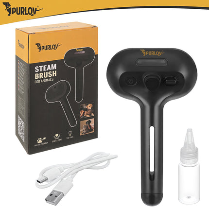 Pet Steam Brush – Electric, Self-Cleaning, USB Rechargeable