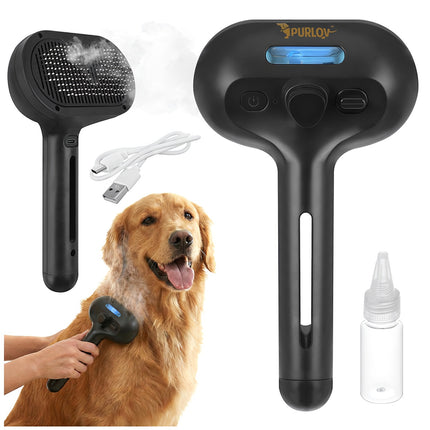 Pet Steam Brush – Electric, Self-Cleaning, USB Rechargeable