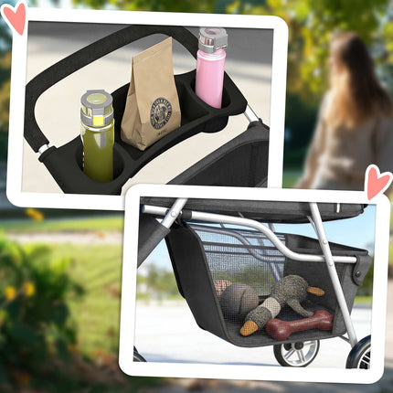 Haustier-Kinderwagen, faltbar, leicht, Stahlrahmen, 10 kg Tragkraft