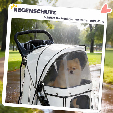 Haustier-Buggy, faltbar mit Regenschutz, reflektierend, 10kg Traglast