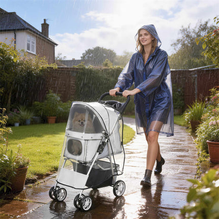 Haustier-Buggy, faltbar mit Regenschutz, reflektierend, 10kg Traglast