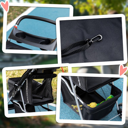 Haustier-Kinderwagen für kleine Hunde, faltbar, schwarz, 10 kg Tragkraft