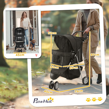 Pet Stroller for Small Dogs, Foldable, Up to 10kg