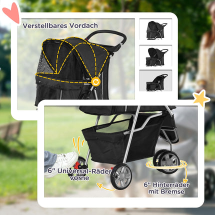 Pet Stroller for Small Dogs, Foldable, Up to 10kg