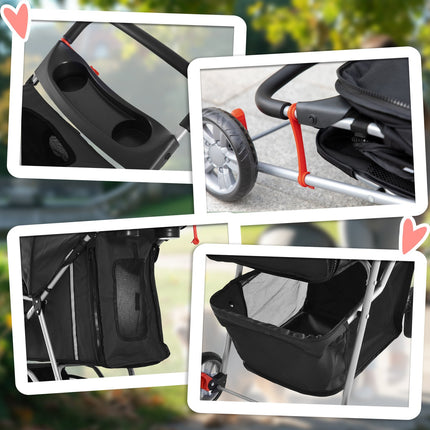 Pet Stroller for Small Dogs, Foldable, Up to 10kg