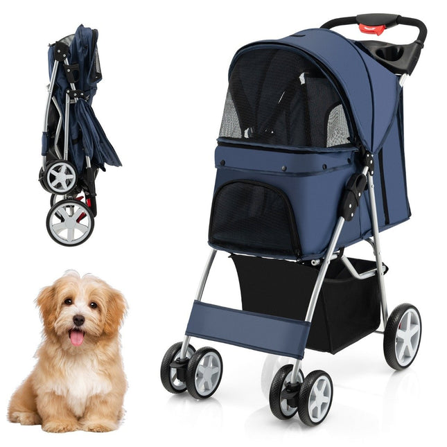 Haustierbuggy für kleine Haustiere, faltbar, 15 kg Tragkraft