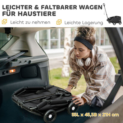 Tierkinderwagen mit verstellbarem Griff, faltbares Design