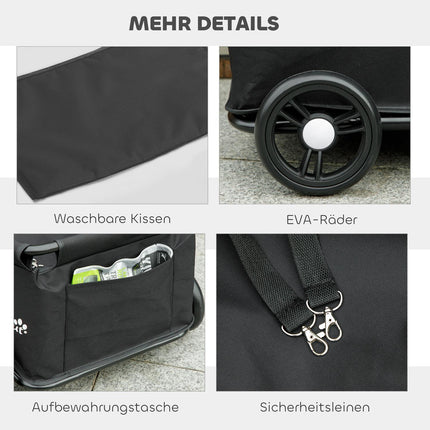 Tierkinderwagen mit verstellbarem Griff, faltbares Design