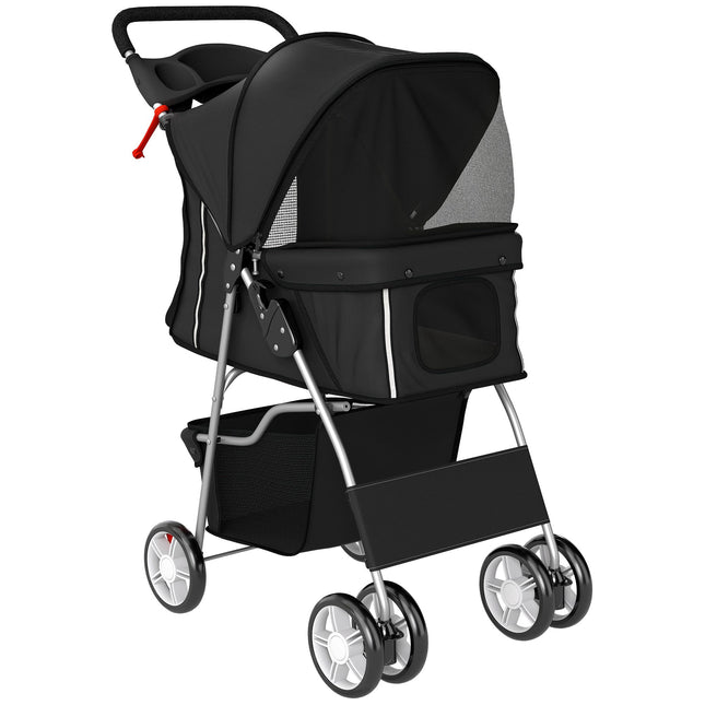 Tierkinderwagen mit Mesh-Fenstern, faltbar, für kleine Haustiere