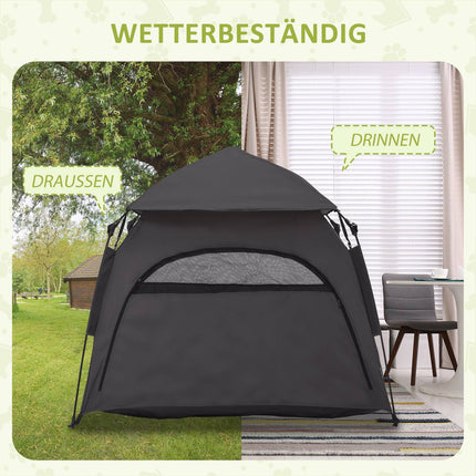 Outdoor Haustierzelt – Dunkelgrau mit Netzfenster und Tragetasche
