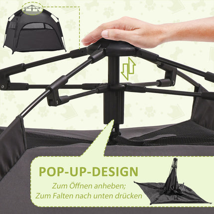 Outdoor Haustierzelt – Dunkelgrau mit Netzfenster und Tragetasche