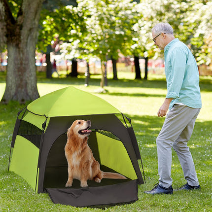 Haustier-Zelt für draußen - Tipi für Hunde und Katzen mit Netzfenstern