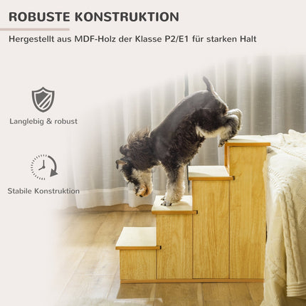 Haustiertreppe für Hunde/Katzen, 4 Stufen, MDF, bis zu 30 kg