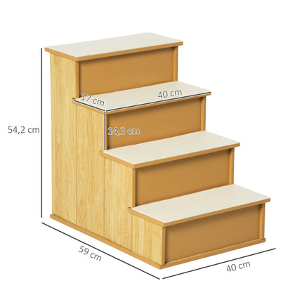 Haustiertreppe für Hunde/Katzen, 4 Stufen, MDF, bis zu 30 kg