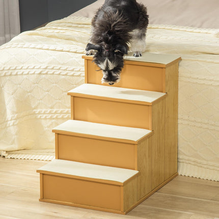 Haustiertreppe für Hunde/Katzen, 4 Stufen, MDF, bis zu 30 kg