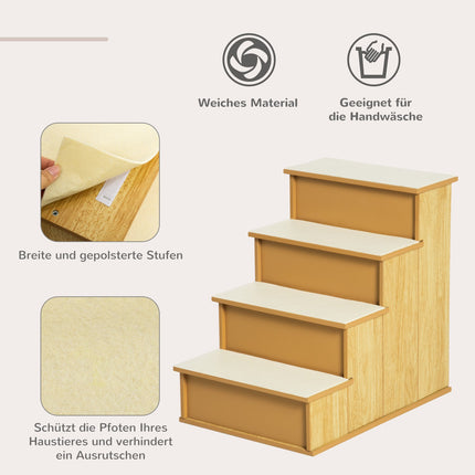 Haustiertreppe für Hunde/Katzen, 4 Stufen, MDF, bis zu 30 kg