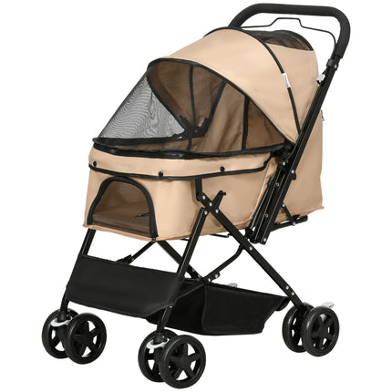 Tierwagen für kleine Hunde und Katzen – Hellbraun, 76,5 cm