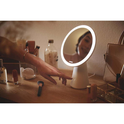 Philips Portable Mirror with LED Light, 3 Light Settings, White
