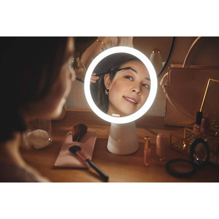 Philips Portable Mirror with LED Light, 3 Light Settings, White