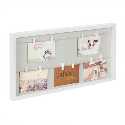 Photo Display Board with Clips & Hanging Rope