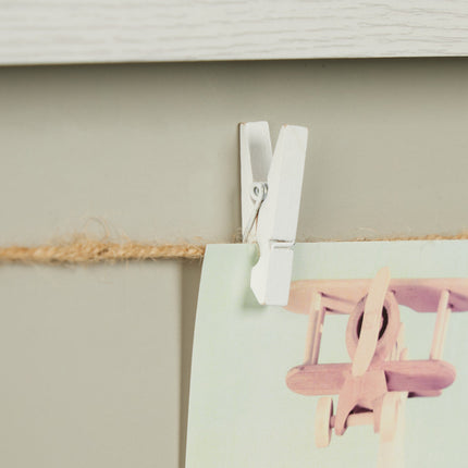 Photo Display Board with Clips & Hanging Rope