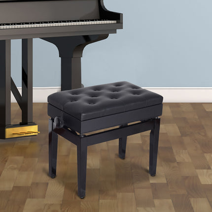 Verstellbare Klavierbank mit Stauraum, 54,5x33x48-58 cm