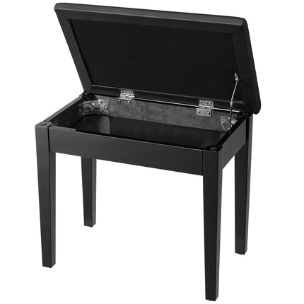 Piano Bench With Storage, Adjustable Padded Seat