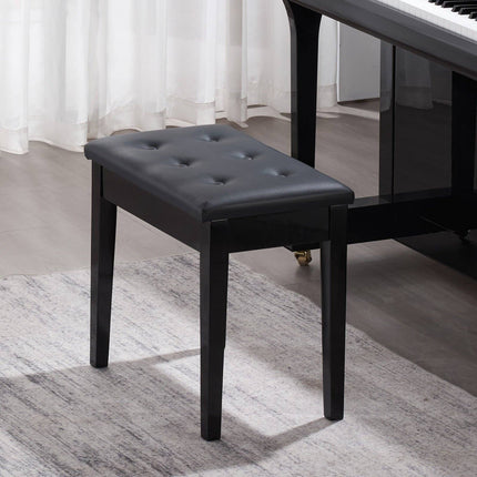 Piano Bench With Storage, Adjustable Padded Seat