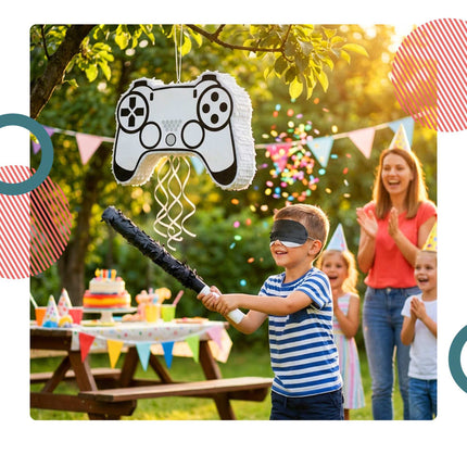 Piñata Party-Set – Schlagstock und Augenmaske enthalten