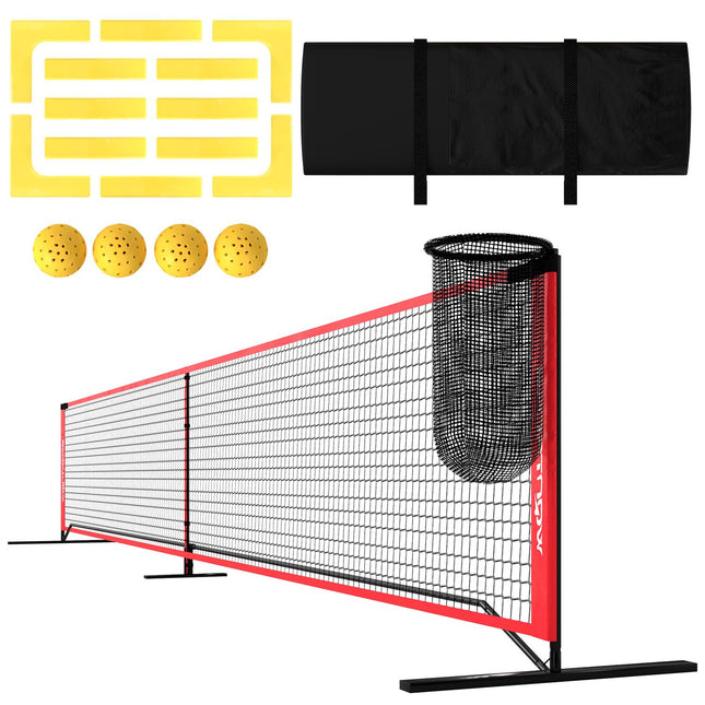 Tragbares 6,7 m Pickleball-Netzset mit Spielfeldmarkierungen