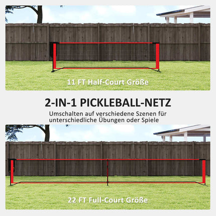 Tragbares 6,7 m Pickleball-Netzset mit Spielfeldmarkierungen