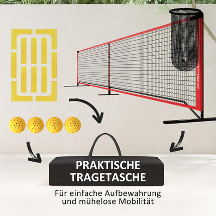 Tragbares 6,7 m Pickleball-Netzset mit Spielfeldmarkierungen