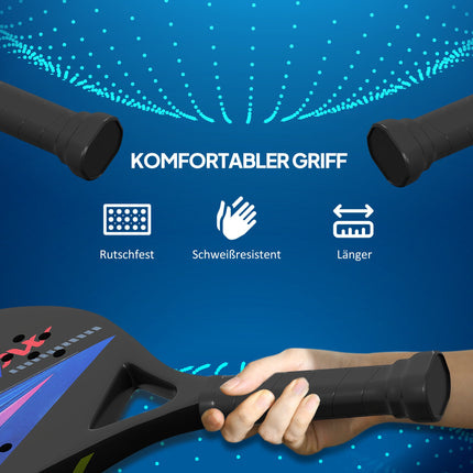 Pickleball-Schläger-Set, Carbonfaser, rutschfester Griff, Tasche inklusive