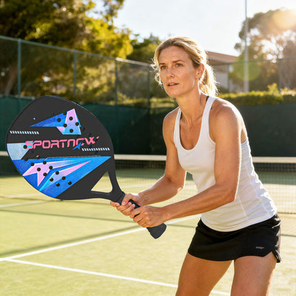 Pickleball-Schläger-Set, Carbonfaser, rutschfester Griff, Tasche inklusive
