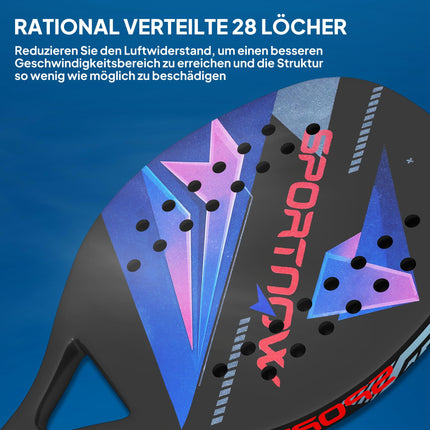 Pickleball-Schläger-Set, Carbonfaser, rutschfester Griff, Tasche inklusive