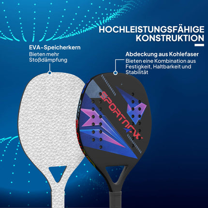 Pickleball-Schläger-Set, Carbonfaser, rutschfester Griff, Tasche inklusive