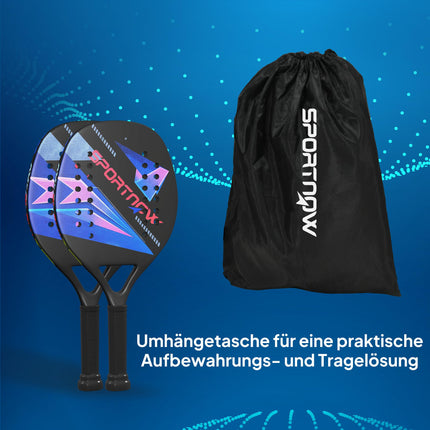 Pickleball-Schläger-Set, Carbonfaser, rutschfester Griff, Tasche inklusive