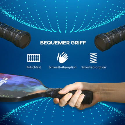 Ensemble de raquettes de pickleball en fibre de verre avec 2 raquettes, 4 balles et sac de transport pour adultes